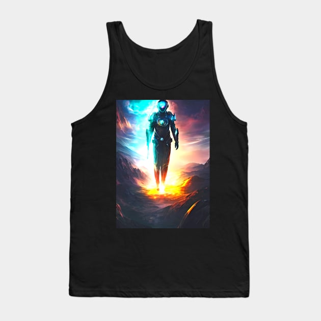 Human/Alien War - Decorated Battlefield Warrior - AI Generated Sci Fi Concept Art - Tank Top by AfroMatic